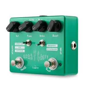 Caline CP-20 녹색 효과 페달 미친 선인장 오버 드라이브 기타 효과 페달 4 모드