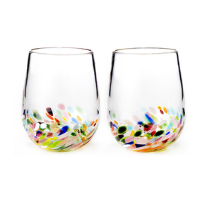 Libre de plomo de cristal soplado a mano <span class=keywords><strong>mexicana</strong></span> confeti Stemless copas de vaso de vidrio - Product Image 1