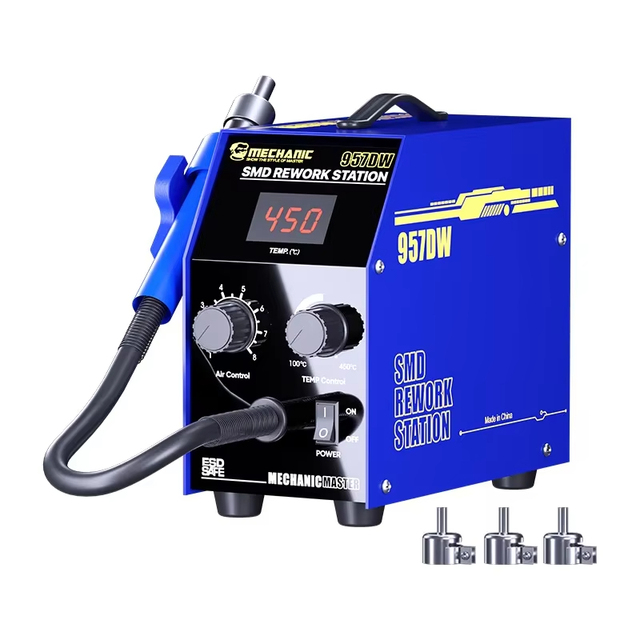 High-End Technology Manufacturing Precision Desoldering Two-Scroll Hot Air Rework Station for Motherboard Component Repair