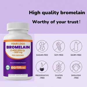 Pasokan jumlah besar organik kualitas tinggi 50000u/g Selenim Nattokinase curjine suplemen Quercetin enzim Bromelain kapsul untuk Kesehatan - Product Image 2