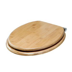 Asiento de Inodoro de Bambú Natural, Ecológico, Ovalado, con Cubierta y Bisagras Metálicas para Proyectos de Renovación de Baños en el Hogar - Product Image 2