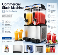 Machine à slush commerciale à double cuve 30L de qualité alimentaire pour les boissons froides, les magasins, la restauration et le commerce de détail