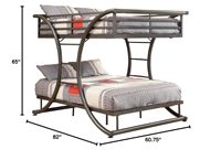 Lit superposé à double étage avec structure en métal, forte capacité de charge, design moderne pour l'école, l'hôpital, l'appartement, couleur personnalisée