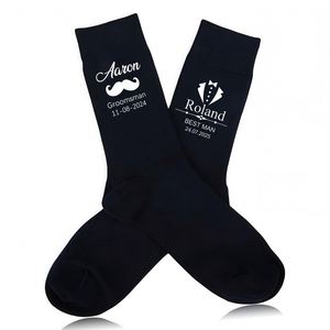 Personalized Wedding <b>Socks</b> with Date and Role, Customized Men <b>Socks</b> for Groomsmen, Best Man, Wedding Party Gift - Product Image 1