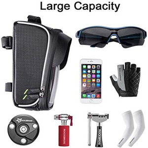 Caliente bicicleta teléfono titular de la bolsa de bicicleta frontal del teléfono marco bolsa con 3 vel cro correas - Product Image 4