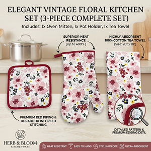 Pot Holder Oven Mitt Kitchen Towel <strong>Set</strong> Chef <strong>Gift</strong> Customized Printing Cotton Polyester <strong>Baking</strong> Textile Microwave Glove <strong>Set</strong> - Product Image 3