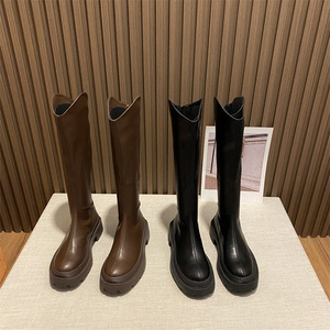Fabricante HANO venta al por mayor 2024 nuevo invierno nuevas mujeres de tacón medio hasta la rodilla más <span class=keywords><strong>botas</strong></span> de Caballero de lana de cuero para mujer <span class=keywords><strong>B</strong></span> - Product Image 3