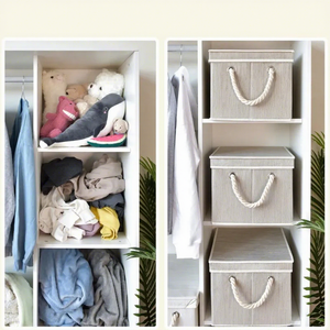 Nouvel Organisateur de Vêtements Rectangulaire Pliable en Tissu Non-Tissé Style Moderne avec Couvercle et Poignées Grande Capacité Rangement Écologique - Product Image 6