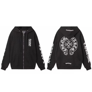 <span class=keywords><strong>Felpa</strong></span> <span class=keywords><strong>con</strong></span> Cappuccio in Pile Cromata Casual <span class=keywords><strong>con</strong></span> Cerniera, 100% Cotone, Stampa Digitale, Oversize, da Uomo, per la Stagione Invernale - Product Image 4