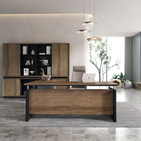 WESOME Mobilier de bureau design moderne pour patron Ensemble de table pour directeur Bureau en mélamine Poste de travail pour PDG Bureau de direction de luxe