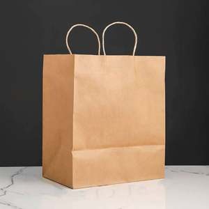 Sacs en papier kraft en stock à prix d'usine, sacs cadeaux, sacs de rangement, adaptés pour l'emballage de boîtes cadeaux et de vêtements. - Product Image 2