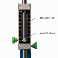 Appareil Vicat en acier inoxydable bleu/vert pour la mesure de la consistance du ciment, fourni directement par l'usine, conforme à la norme ISO, avec aiguille de laboratoire