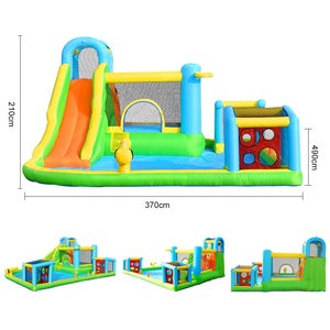 Glissière gonflable professionnelle personnalisée OEM à vendre, château de saut de <span class=keywords><strong>garde</strong></span>-<span class=keywords><strong>corps</strong></span> gonflable avec grande piscine, fête de terrain de football - Product Image 2