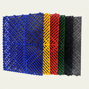 Pp <b>Plastic</b> Interlocking Floor Tiles 400x400mm 18/20mm Thick Anti-slip Drainage Garage Car Wash <b>Flooring</b> Sheet - Product Image 1