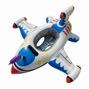 Juguetes Acuáticos de PVC de 0.3mm para Niños, Flotador Inflable con Forma de Avión, Asiento de Natación para Bebés con Pistola de Agua - Product Image 1
