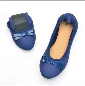 รองเท้าแตะแพลตฟอร์มผูกโบว์2024สำหรับฤดูใบไม้ผลิรองเท้าส้นแบนแบบนุ่มพับได้กันลื่นน้ำหนักเบา - Product Image 4