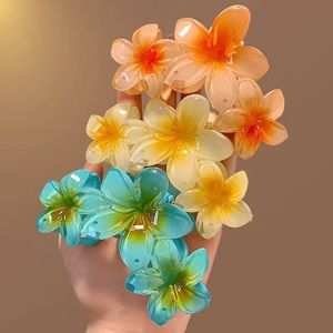 <span class=keywords><strong>PL</strong></span> 10cm Großhandel Neueste Blumen Haar Klaue Clips Mode Haars pange Zubehör für Frauen Acryl Haars pangen - Product Image 5