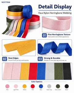 Sangle tissée en nylon imitation chevrons de 10 à 50 mm, couleur personnalisée, durable, pour poignée de sac, sac à dos, bagages, accessoires pour animaux de compagnie - Product Image 3