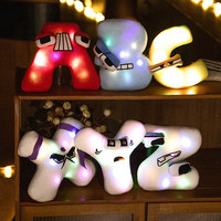 Coussin d'oreiller lumineux en peluche en forme de chiffre arabe avec éclairage LED créatif personnalisé