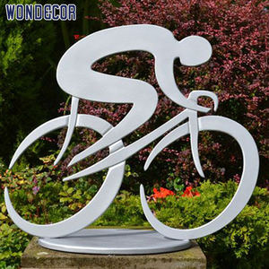Абстрактный дизайн, популярный дизайн, зеркальная полированная Современная велосипедная уличная спортивная садовая скульптура из нержавеющей стали - Product Image 6