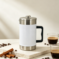 Mug isotherme à piston français en acier inoxydable 304 de grande capacité 1,6 L, écologique, avec logo personnalisé, maintien au chaud 6-12 heures