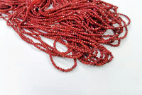 Perles naturelles à facettes, vente en gros, pierres précieuses lisses, 2mm de diamètre, corallien rouge, en vrac, pour la fabrication de bijoux, livraison gratuite
