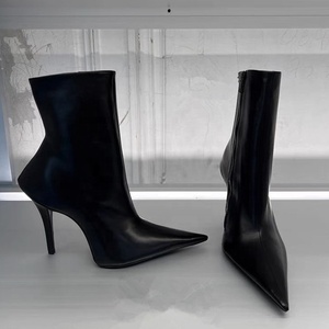 Big Size 44 Sexy Side Zipper Slim Heels Women Pointy Toe Ankle <b>Boots</b> High-Heeled Stiletto Shoes Short - Product Image 2