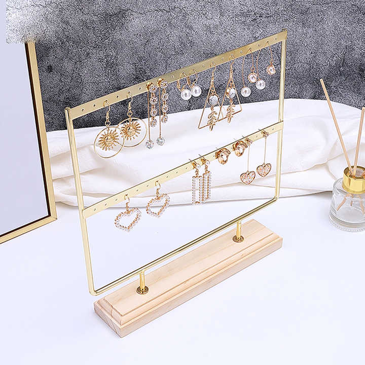 Exquisite Earring Rack Metal Wood Iron PC Material Stand Installation ...