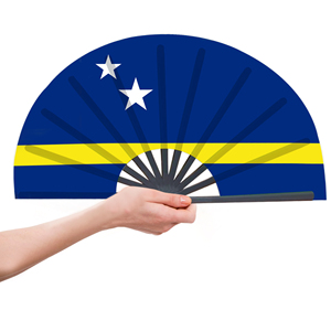 Abanicos Plegables de Bambú con la Bandera de Curazao al por Mayor, Abanico de Mano para Carnaval, Boda, Festival, Fiesta, Agencia de Viajes - Product Image 4