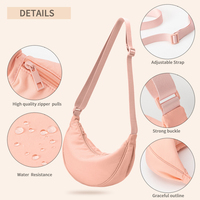 Sac bandoulière croissant pour femme, sac à l'épaule tendance en forme de dumpling, petit sac hobo de luxe de créateur pour femme, vente en gros directe usine