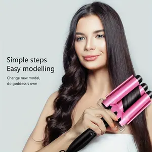 Professional Home Use Ionic Curling Iron Triple Barrel Hair Waver With LCD/LED Temperature Display New Wave Curl Hair Curler