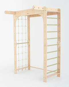 Struttura per Arrampicata Indoor Montessori per Bambini, Multifunzionale 9 in 1 in Legno, Palestra per Bambini con Scala Svedese - Product Image 3