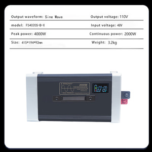 Inverter 12v 24v 48v 60v 72v 96v 120v ממיר ל 110v 220v טהור 2000w dc לממיר כוח עם מסך lcd - Product Image 4