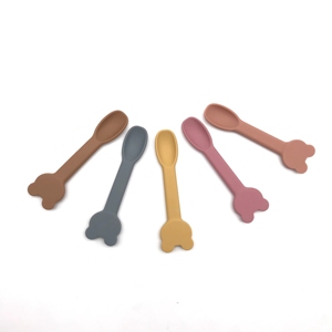 Juego de Cucharas de Silicona para Bebés, Libres de BPA, de Primera Calidad, Aptas para Alimentos, Utensilios de Comedor para Niños Pequeños, Vajilla Infantil - Product Image 1