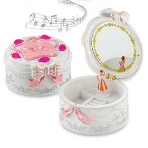 Wholesale Musical Jewelry <b>Box</b> Ballerina with <b>Mirror</b> Creative Makeup <b>Mirror</b> Jewelry Storage Packaging <b>Box</b> for Children - Product Image 1