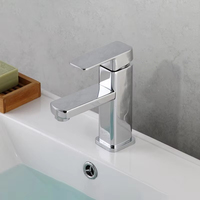 Robinet de lavabo monocommande chromé à montage sur plan, corps en zinc, carré, pour eau froide, avec cartouche céramique – Vente directe usine