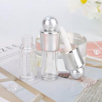 Offre Spéciale – Flacon Vide de Luxe Argenté avec Bouchon à Bille Transparent pour Remplissage de Gloss à Lèvres DIY – Bouteille Cosmétique Vide pour Gloss