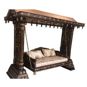 Indian Luxury Teak Wood <b>Swing</b> Traditional Design Handcrafted Indoor Living Room <b>Swing</b> Furniture Set Muslim Home Wooden Jhula - Product Image 6
