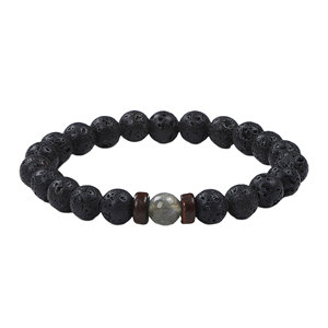 Nouveau bracelet en pierre volcanique pour homme, bracelets à perles, personnalité, mode, simple, tendance, <span class=keywords><strong>bijoux</strong></span> naturels, cadeau pour la fête <span class=keywords><strong>des</strong></span> pères, vente en gros - Product Image 5