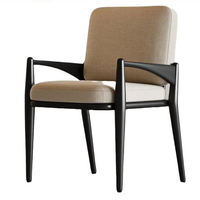 JP Modern Leisure Style Cafe Dining Collection Hotels Chaises ergonomiques en bois massif avec coussins en tissu à boucle amovible