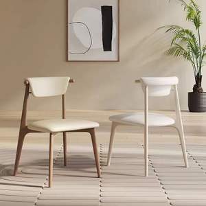 Silla de Comedor Nórdica de Madera Maciza Tapizada, Estilo Minimalista Moderno para el Hogar, Silla de Comedor para Adultos, Uso en Sala de Estar - Product Image 3