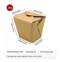 Emballage alimentaire en papier kraft écologique de qualité alimentaire, conteneur jetable en carton pour emporter