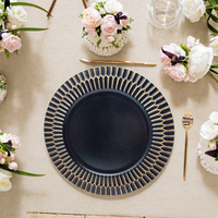 Assiette de présentation en plastique PP de 13 pouces, personnalisée, motif végétal, couleur sur mesure, Phnom Penh, pour mariage et fête, vente en gros