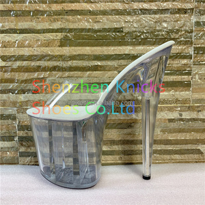 <span class=keywords><strong>Chaussures</strong></span> de danse d'été <span class=keywords><strong>transparentes</strong></span> à plateforme, style sexy, 8 pouces-20 cm, à enfiler, à bout ouvert, imperméables, modèle Crystal - Product Image 5