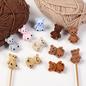 <b>Cute</b> Knitted <b>Bear</b> Shape Silicone Beads For Bracelet Making Colorful Cartoon Animal Loose Beads - Product Image 3