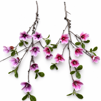 Fleurs artificielles de magnolia à 8 têtes, toucher réel, polymère, 92 cm, pour décoration de mariage, de remise de diplôme et de Noël