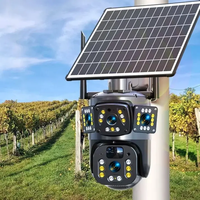 Cámara de Seguridad V380PRO 3MP HD 4G con Doble Lente, Detección de Movimiento, Seguimiento Automático, Energía Solar, Tarjeta SIM, Batería de Bajo Consumo de 10000 mAh