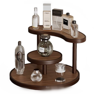 Entryway Three-Layer Wood Storage Organizer <b>Rack</b> for Lipstick Perfume Cosmetics Skincare <b>Shelf</b>-Living Room Multi-Purpose - Product Image 1