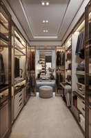 Armoire en bois avec porte en verre, étagères, systèmes de placards muraux pour chambre à coucher, armoires coulissantes, dressing sur mesure, organisateur d'armoire en bois