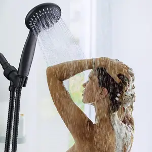 Pommeau de douche à main à fonction 5 modes Pommeau de douche à main à massage ABS noir chromé